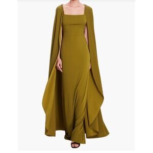 Marchesa Notte Embellished Cape Gown Dress 4 NEW